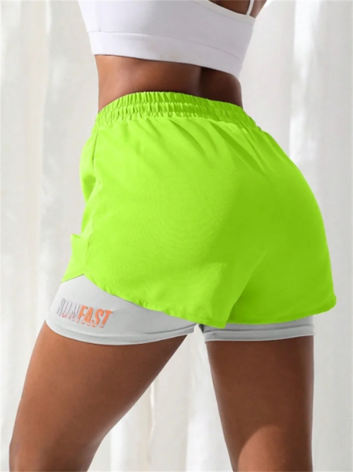 Women's High Rise Yoga Shorts With Elastic Proximity Control Running