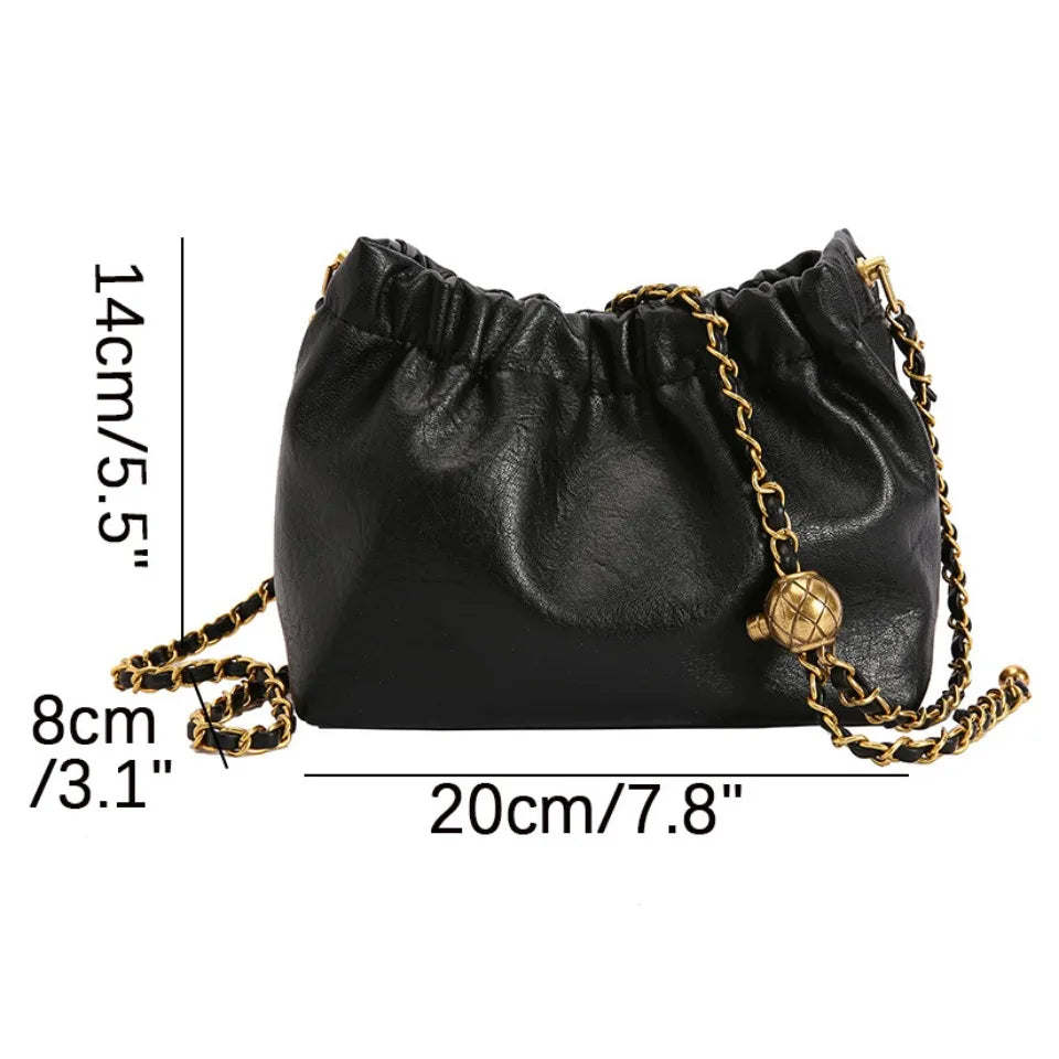 Women's chain shoulder bag PU leather crossbody bag handbag all casual