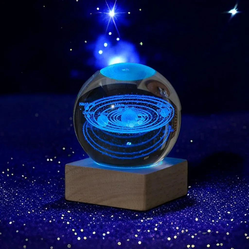 1pc Bedside Lamp Solar Theme Cosmos Series Crystal Ball Night Lights