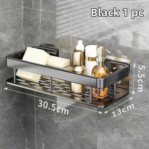 Bathroom Shelf Kitchen Storage Organizer Aluminum Alloy Shampoo Rack