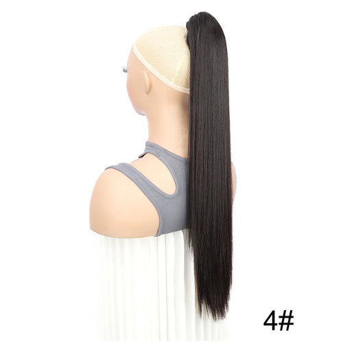 WIGSIN 24Inch Syntheitc Claw Clip On Long Straight Ponytail Hair