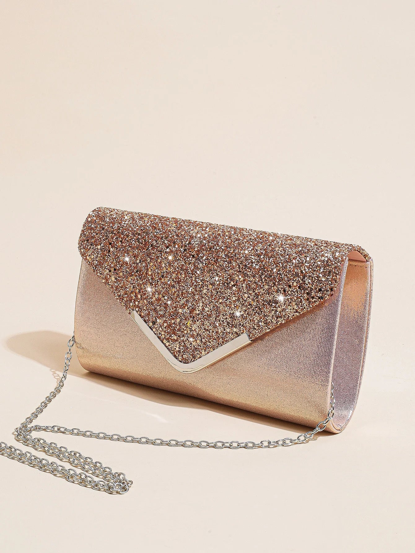 Women Evening Envelope Handbag Prom Sequin Clutch Purse chain Shoulder