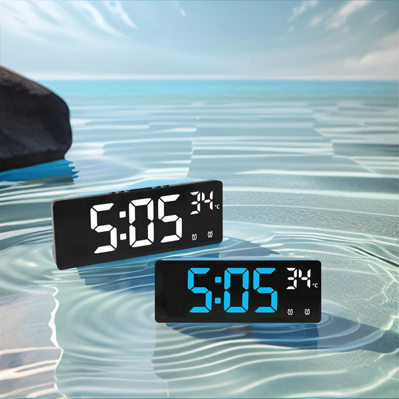 Digital Alarm Clock Travel Clock with Temperature Table Clock Large