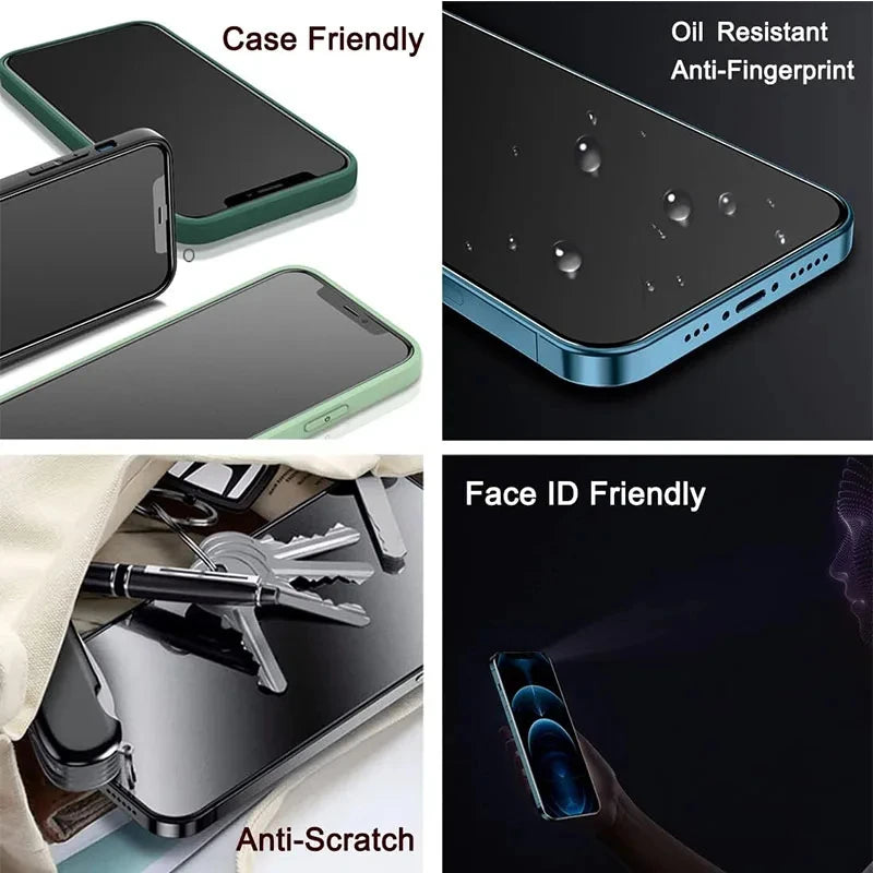 3PCS Full Cover Anti-Spy Screen Protector For iPhone 11 12 13 14 15