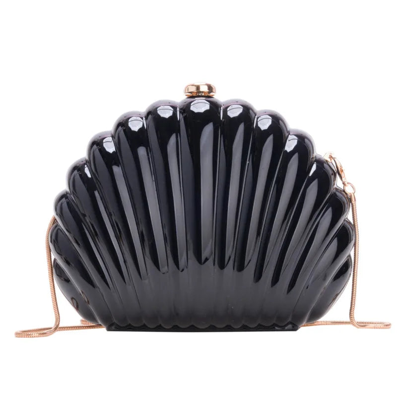 2024 Women Silver Gold Shell Bag Cute Acrylic Evening Clutch Bag With