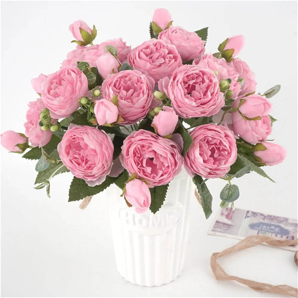 30CM Fake Roses Silk Peony Artificial Flowers Cheap New Year's