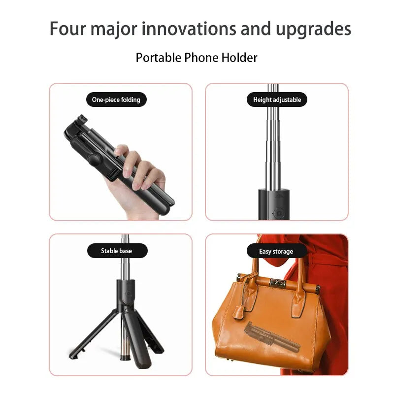 Bluetooth Wireless Selfie Stick Mini Tripod Extendable Monopod Remote