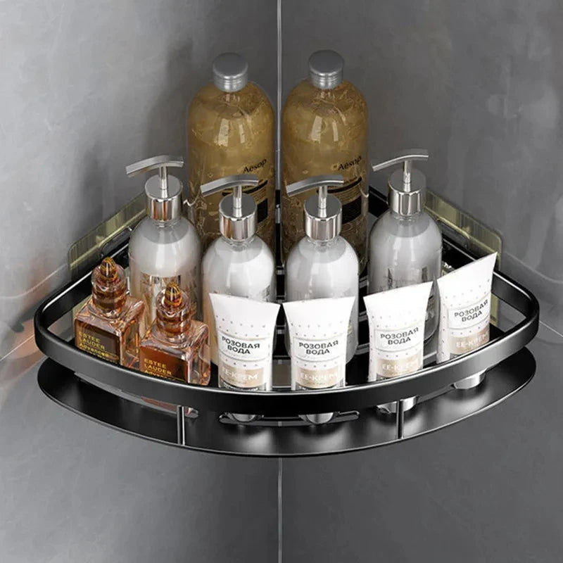 Bathroom Shelf Aluminum Alloy Shampoo Rack Makeup Storage Organizer