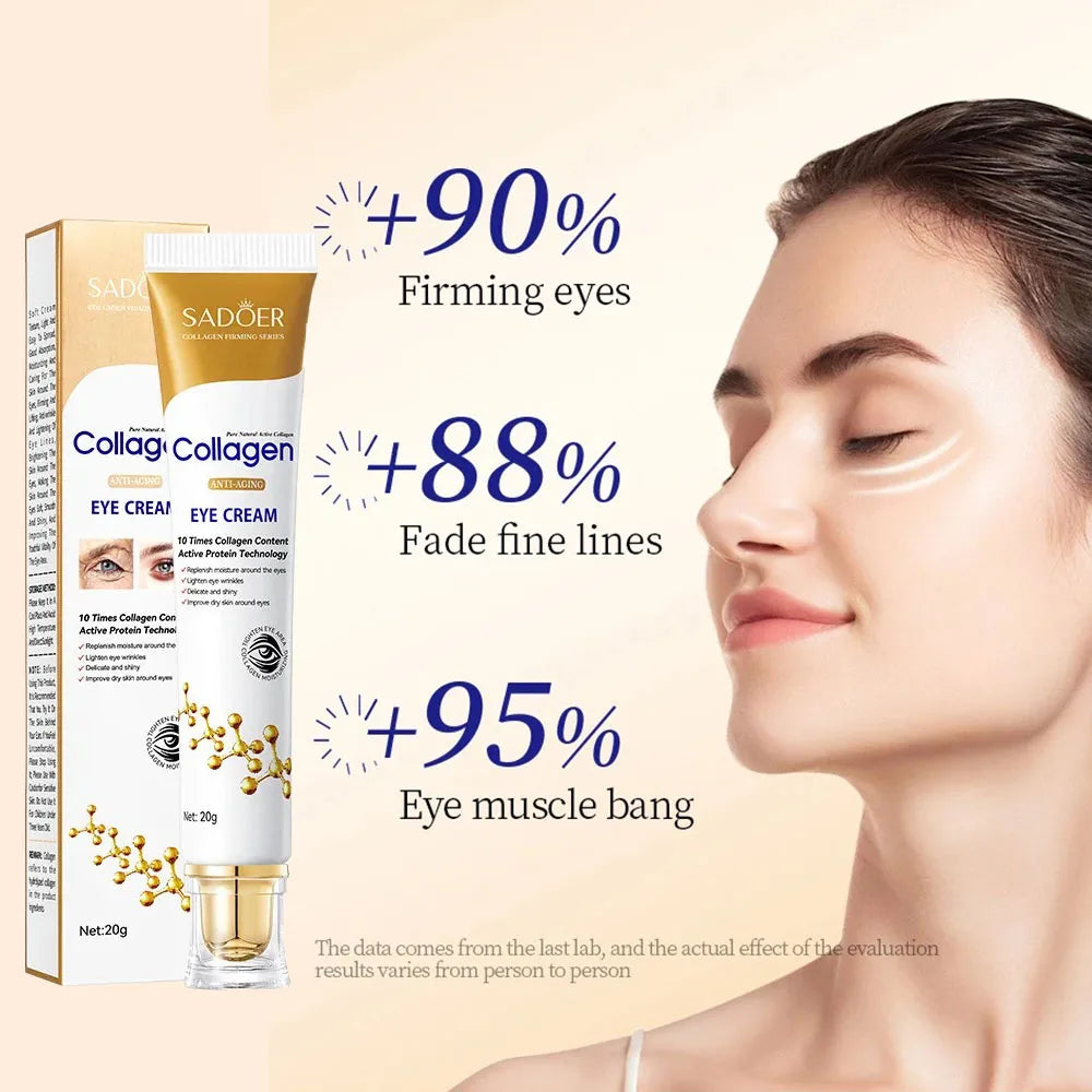 SADOER Collagen Eye Cream Retinol Eye Cream Anti Dark Circles Eye Bag