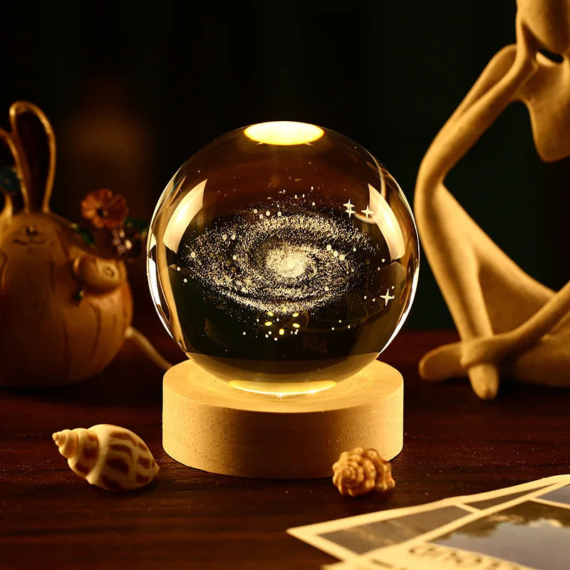 Aesthetic Moon Crystal Sphere Creative Clear Glass Galaxy Globe Night