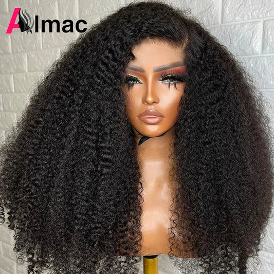 300% Density Kinky Curly Human Hair Wig For Women Raw Indian Hair 13X4