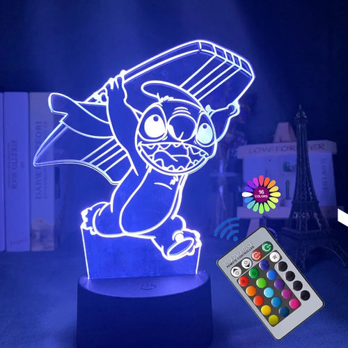 3D Illusion Stitch Night Light with Remote Control and Smart Touch