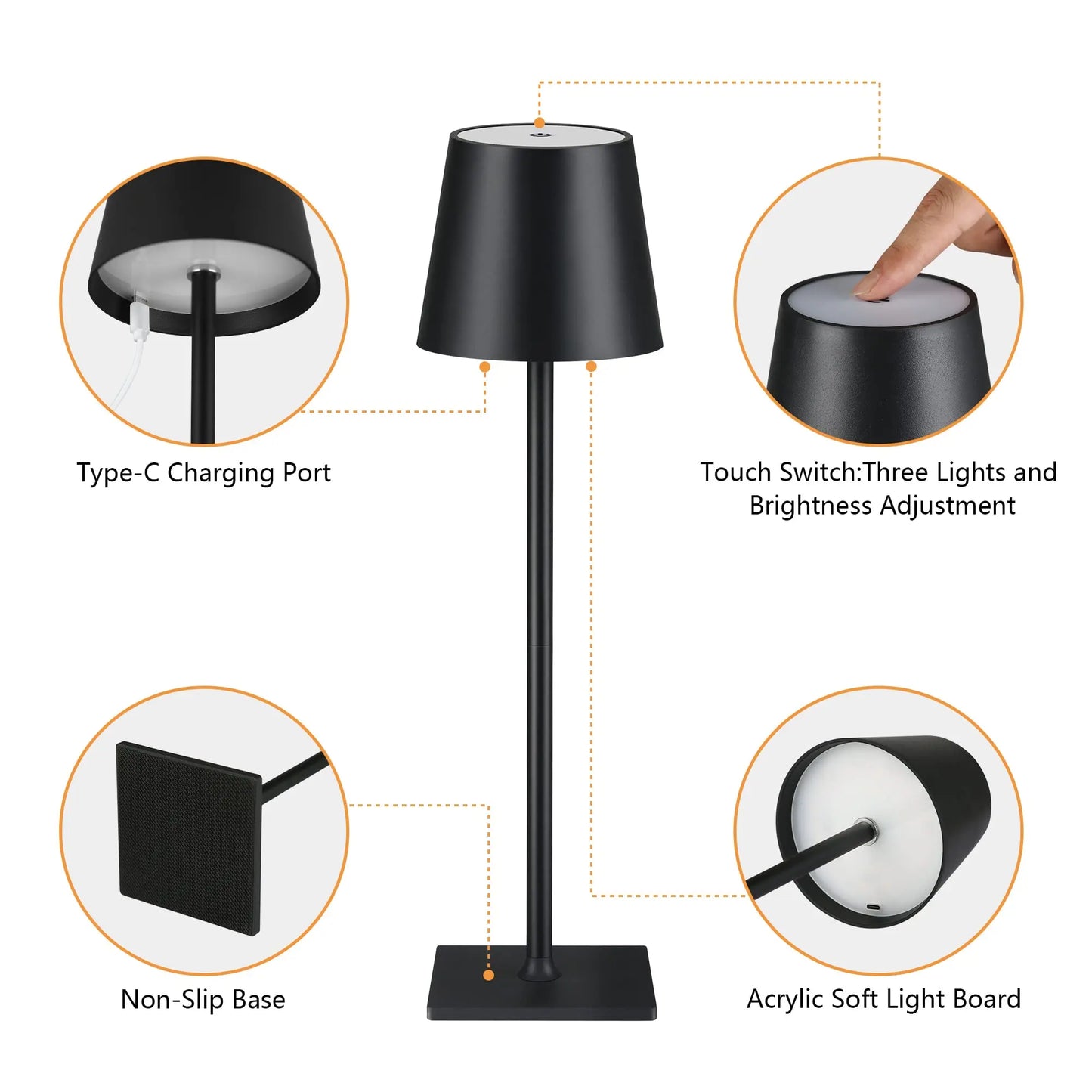 3 Color Temperature LED Eye Protection Table Lamp Stepless Dimming