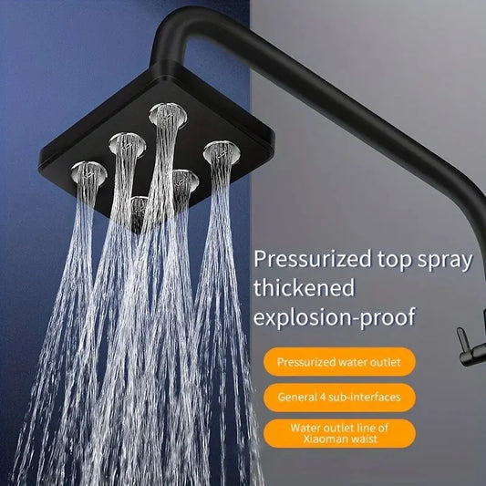 Supercharged Wall-Mounted Shower Head Rotatable Top Spray Shower Head