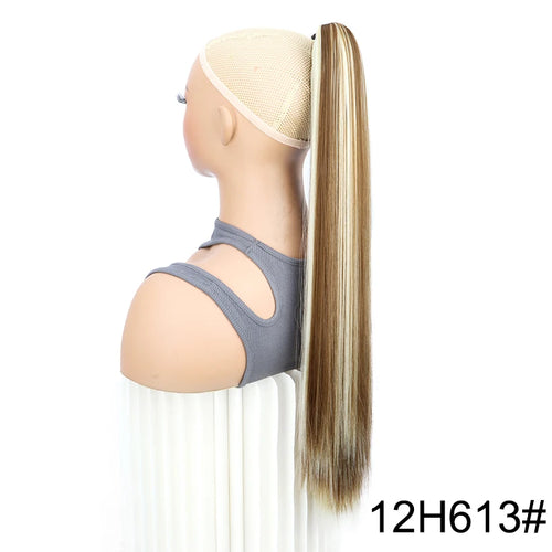 WIGSIN 24Inch Syntheitc Claw Clip On Long Straight Ponytail Hair