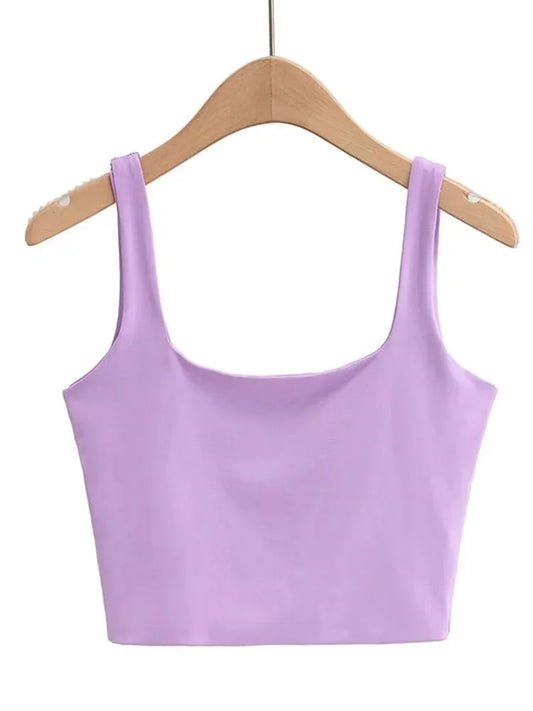 2022 Summer Women Sexy Sleeveless Tops Fashion Short Square Collar