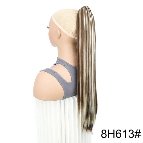 WIGSIN 24Inch Syntheitc Claw Clip On Long Straight Ponytail Hair