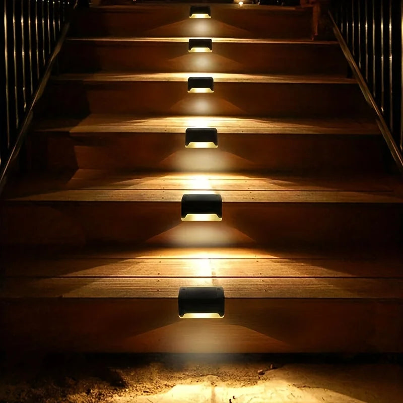 4Pack LED Solar Stair Light Lamp Waterproof Passage Courtyard