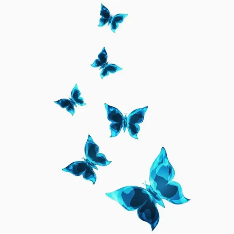 6PC Blue Luminous Small Butterfly Switch Stickers Bedroom Living Room