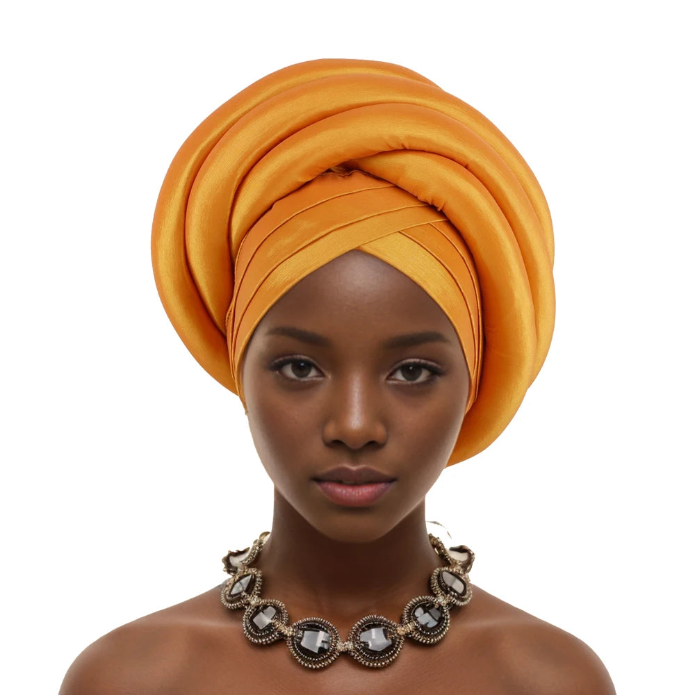 Twisted Braid Turban Cap for Women African Lady Head Wraps Nigeria Raw