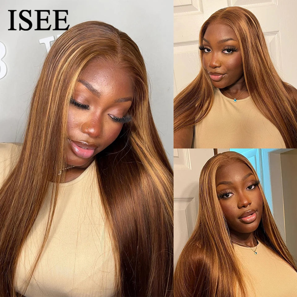 Wear And Go Glueless Human Hair ISEE Brazilian Straight Highlight Wig