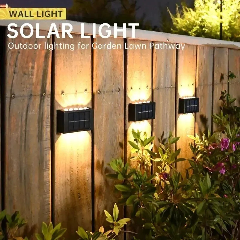 4/6/8/10LEDs Solar Wall Lamp Yard Street Decor Light Outdoor