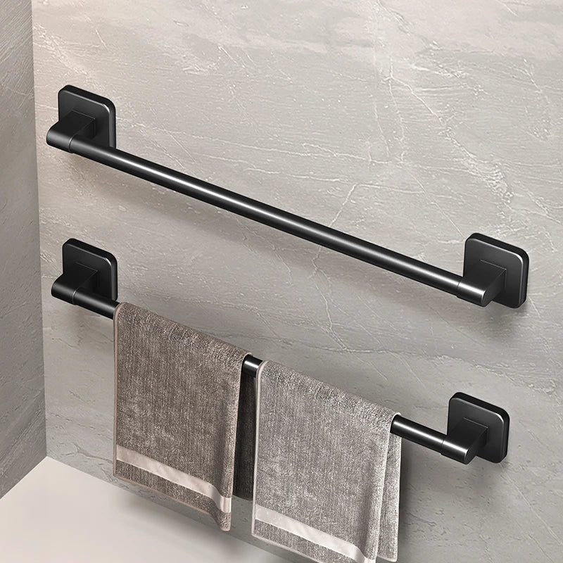 Bathroom Towel Holder White Without Drilling Bathroom Black Towel Rack