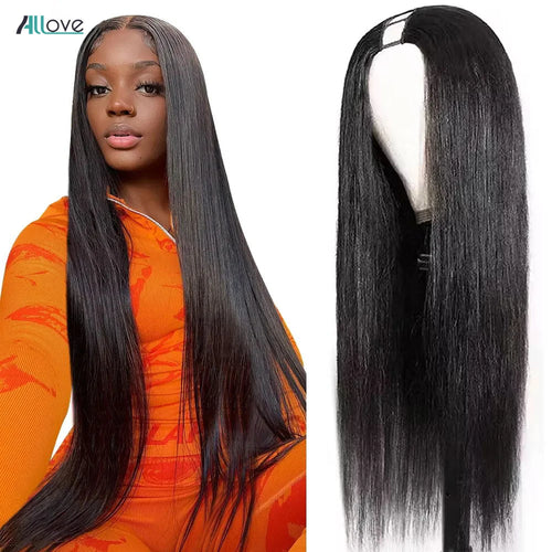 Allove 250 Density U Part Wig Human Hair Bone Straight Hair Wigs