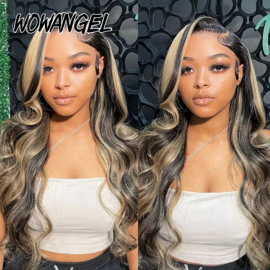 Wow Angel 34inch Highlight Body Wave Wigs 5X5 HD Lace Closure Wig