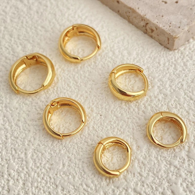 3 Pairs Chunky Gold Color Hoop Earrings Set for Women Girls 2024 Trend