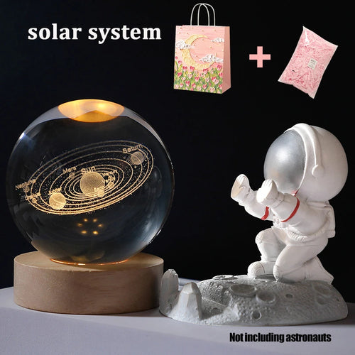 Valentines Day Gift  Galaxy Crystal Ball lamp 3D planet moon lamp USB