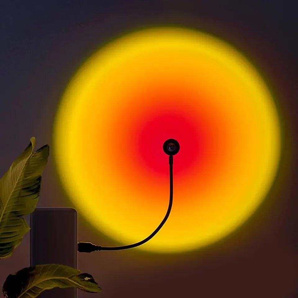 USB Sunset Lamp LED Rainbow Neon Night Light Projector Photography