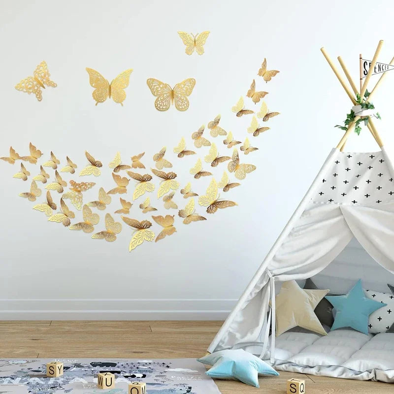 3D Butterfly Decorations Butterfly Stickers Wall Decor Party Birthday