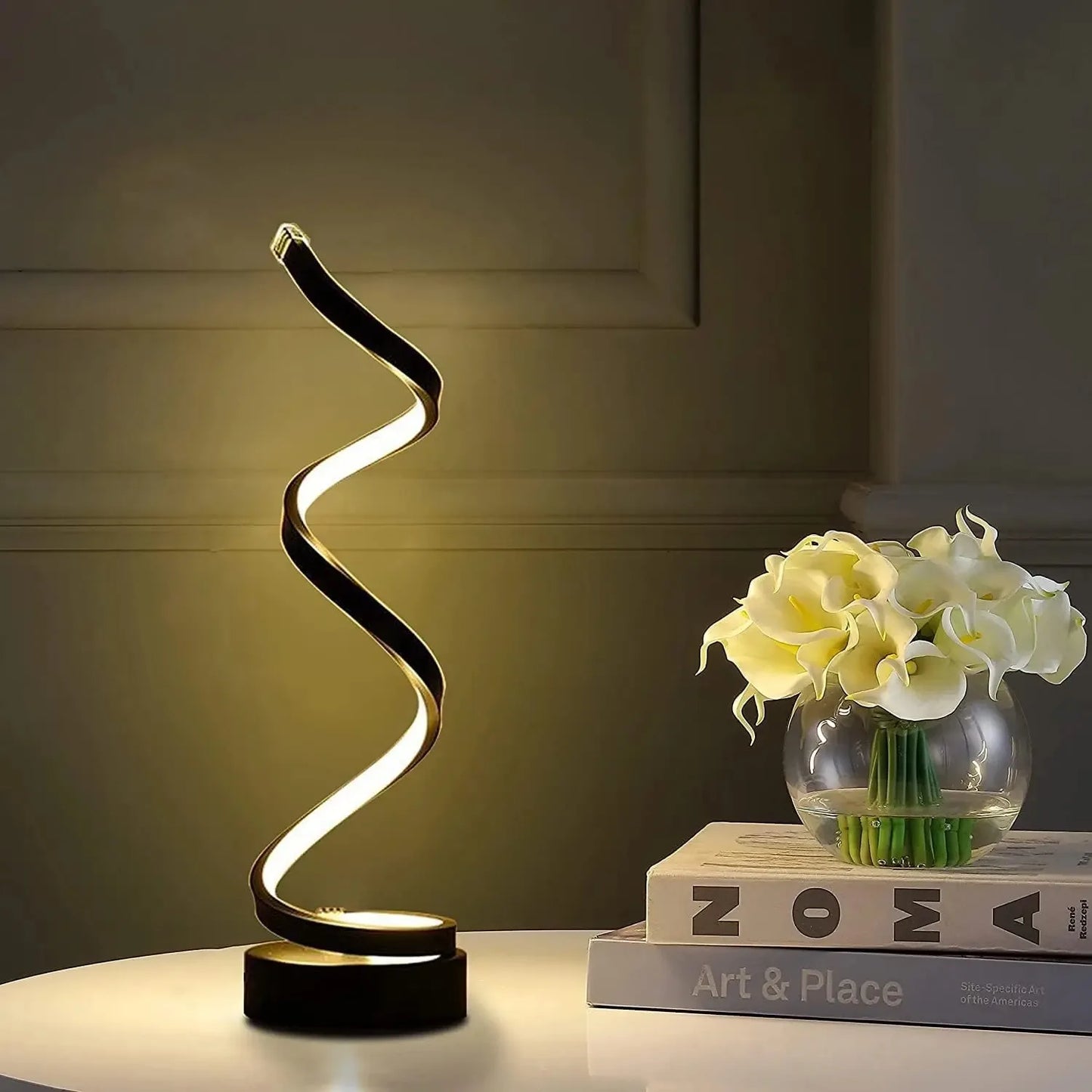 Table Lamps for Living Room,Modern Spiral Dimmable LED Table Lamp,