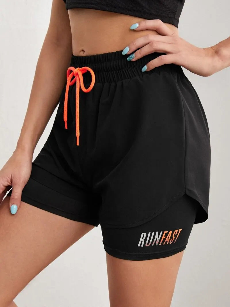 Women's High Rise Yoga Shorts With Elastic Proximity Control Running