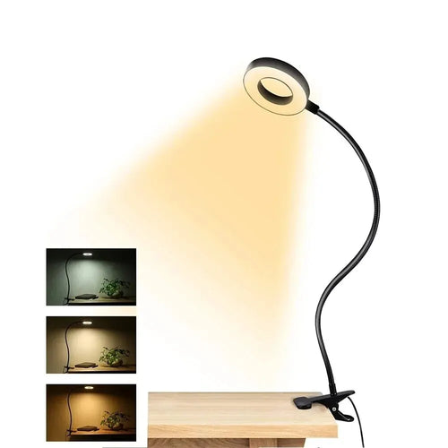 48 LEDs Clip on Desk Lamp 360°Flexible Gooseneck Reading Table Light