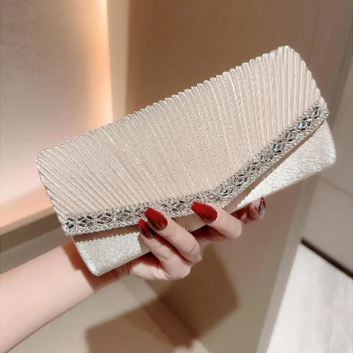 Women Evening Clutch Bags Elegant Luxury Female Silver/Black/White