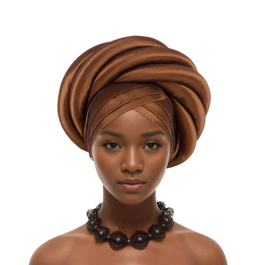 Twisted Braid Turban Cap for Women African Lady Head Wraps Nigeria Raw