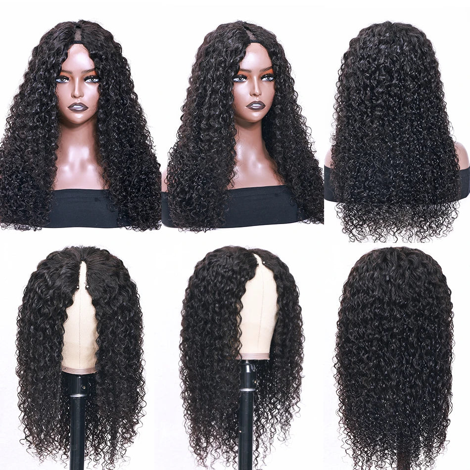 UNice Hair 250 Density New V Part Wig Human Hair Curly V Part Wig