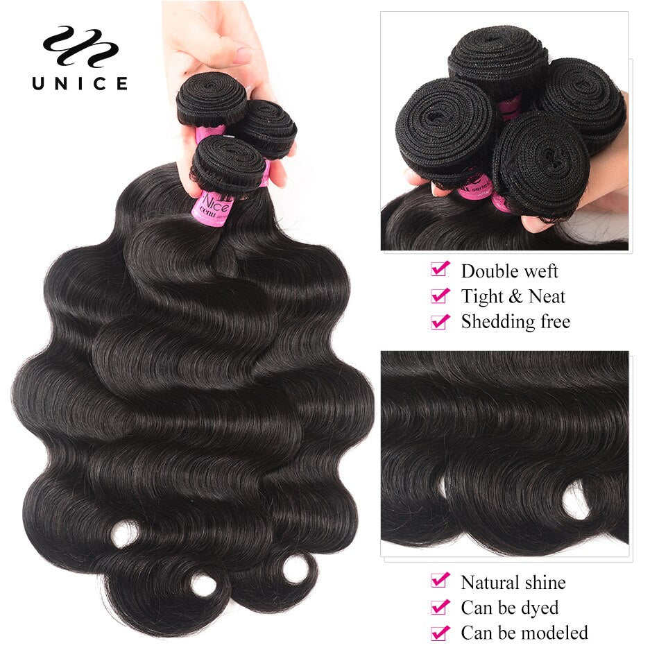 Unice Hair Bundles Closure | Human Hair Extensions | Unice Human Hair