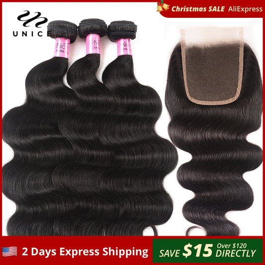 Unice Hair Bundles Closure | Human Hair Extensions | Unice Human Hair