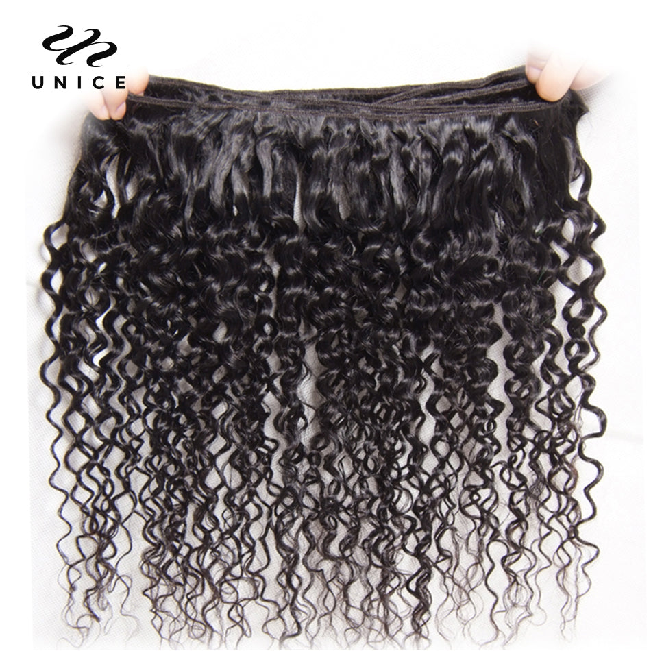 Unice Hair 100% Curly Weave Human Hair Bundles Remy Hair 8-26"