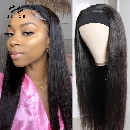 Unice Hair Straight Headband Wig Human Hair Wigs For African American