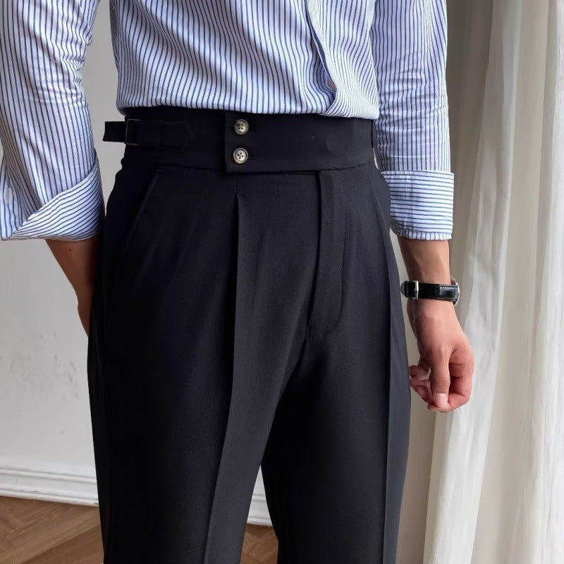 Casual High Waist Men's Business Suit Pants